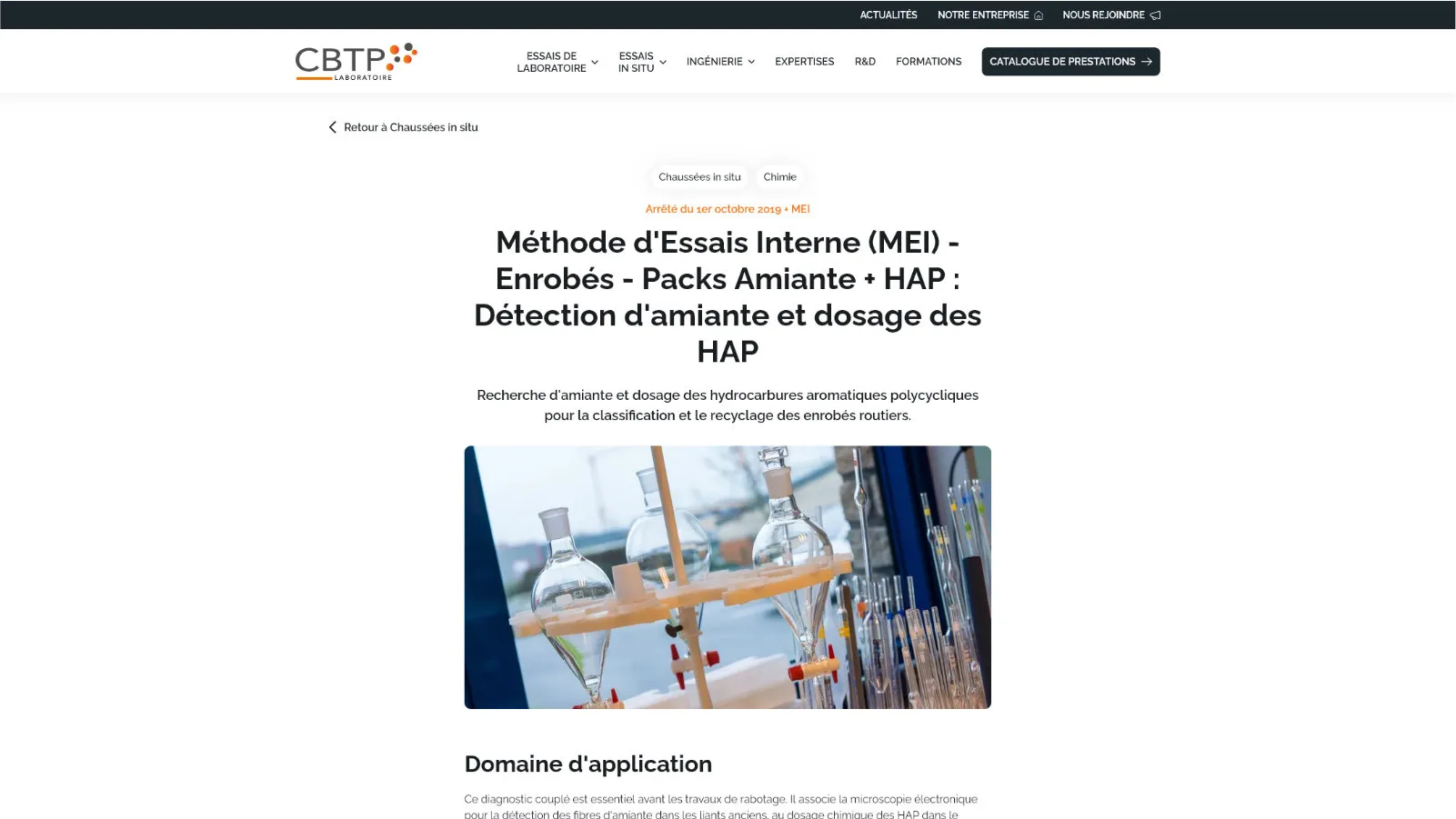 Détails d'une prestation du catalogue